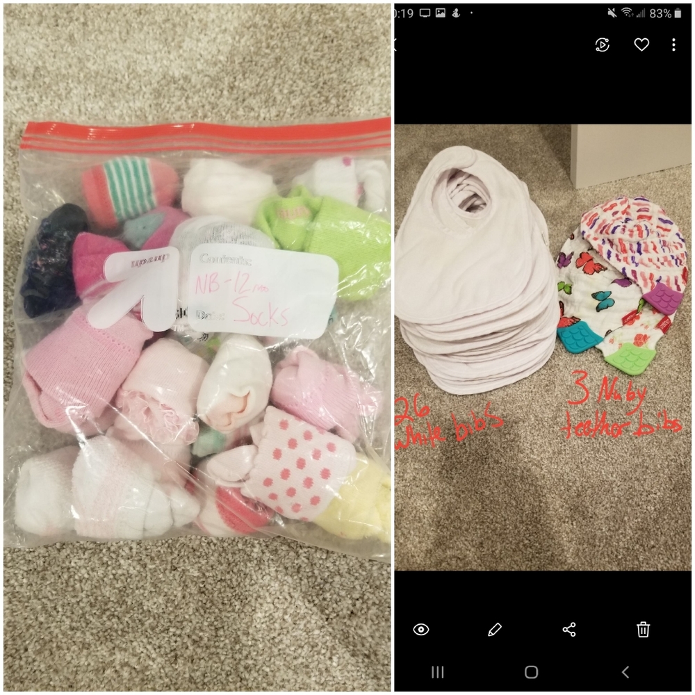 Baby socks and bibs lot